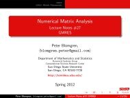 Lecture Notes #27 GMRES - Peter Blomgren - SDSU
