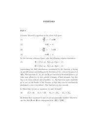 EXERCISES Part I Consider Maxwell's equations in the whole 3-D ...