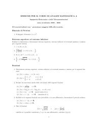 ESERCIZI PER IL CORSO DI ANALISI MATEMATICA ... - Cdm.unimo.it