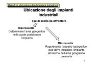 Ubicazione degli impianti industriali