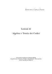 Lezioni di Algebra e Teoria dei Codici - Servizi interni