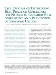 the process of developing best practice guidelines for nurses in ontario