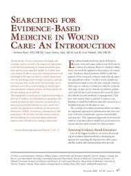 searching for evidence-based medicine in wound care: an introduction