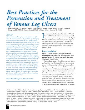 Best Practices for the Prevention and Treatment of Venous Leg Ulcers