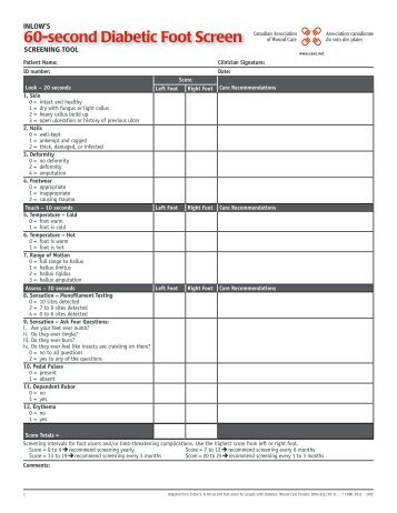 Inlow's 60-Second Diabetic Foot Screen Tool