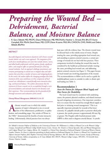 Preparing the Wound Bed – Debridement, Bacterial Balance, and ...