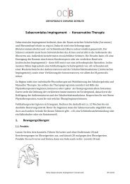 Subacromiales Impingement - Konservative Therapie