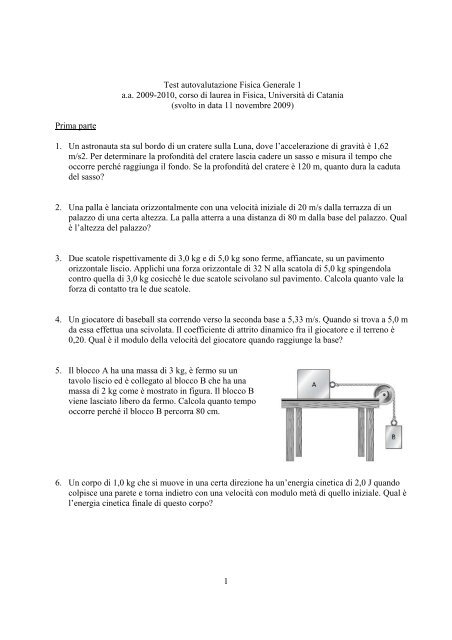 test autovalutazione1.pdf - Dipartimento di Fisica e Astronomia dell ...