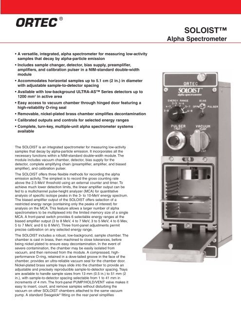 SOLOIST™ Alpha Spectrometer