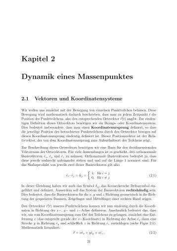 Kapitel 2 Dynamik eines Massenpunktes