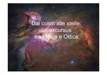 Dai colori alle stelle: un excursus tra Fisica e Ottica