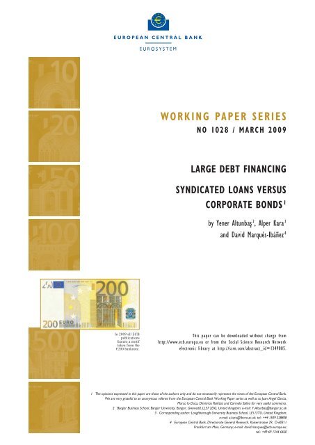 large debt financing syndicated loans versus corporate bonds