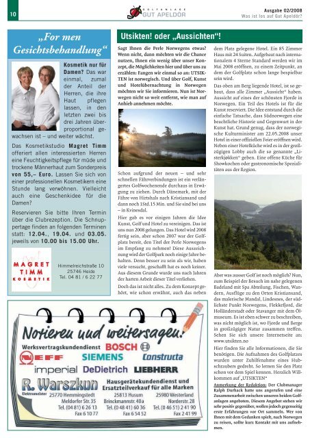 Ausgabe 02-2008 - Golf Club Gut Apeldoer