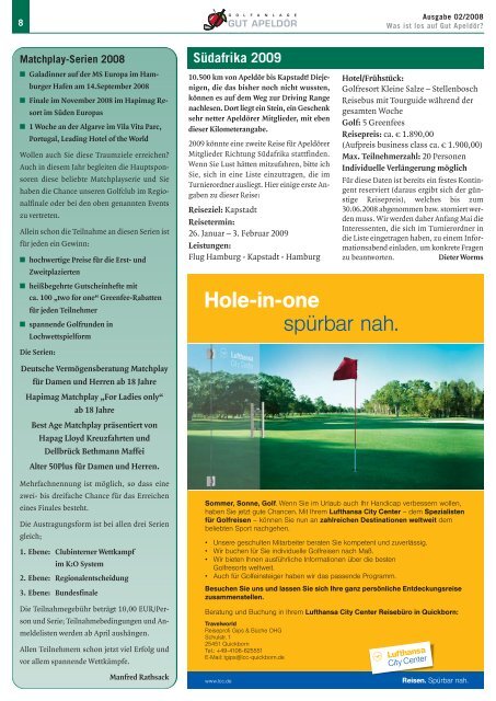 Ausgabe 02-2008 - Golf Club Gut Apeldoer