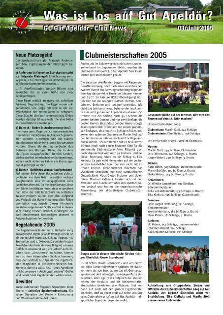 Clubmeisterschaften 2005 - Golf Club Gut Apeldoer