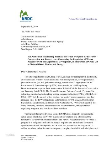 Petition - NRDC Document Bank - Natural Resources Defense Council