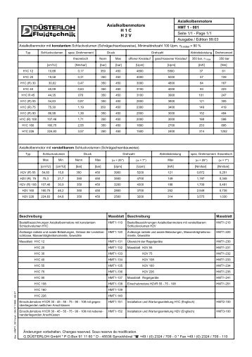 Axialkolbenmotore H 1 C H 2 V