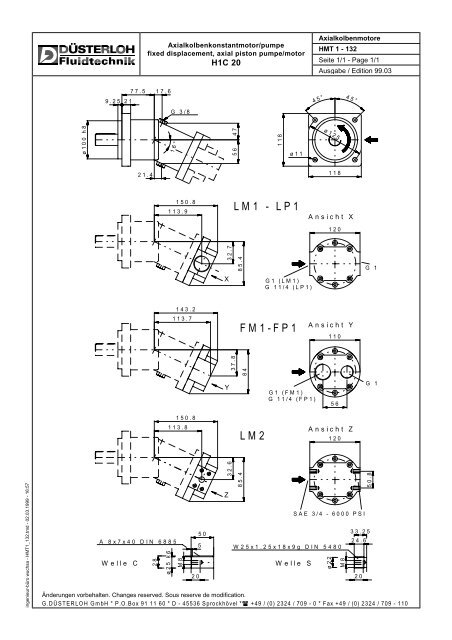 Axialkolbenmotore H 1 C H 2 V