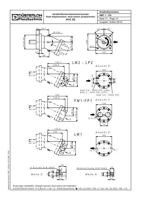 Axialkolbenmotore H 1 C H 2 V