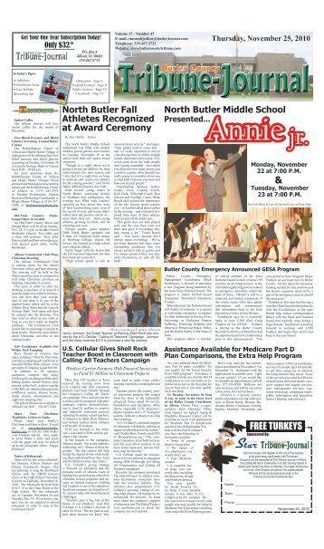 FREE TURKEYS & - Butler County Tribune-Journal