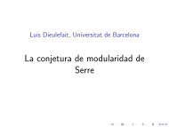 La conjetura de modularidad de Serre - Universitat de Barcelona