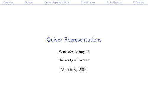 Quiver Representations
