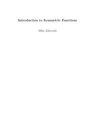 Introduction to Symmetric Functions Mike Zabrocki