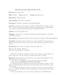 Elementary Statistics (Math 124, Section 10) - San Francisco State ...