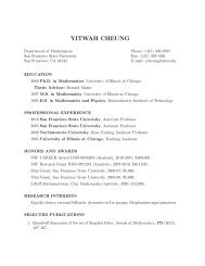 YITWAH CHEUNG - Mathematics - San Francisco State University