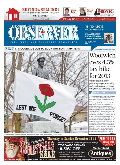 Woolwich eyes 4.3% tax hike for 2013 - ObserverXtra