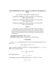 SOME PROPERTIES OF THE CANONICAL DIVISOR ... - Mathematics