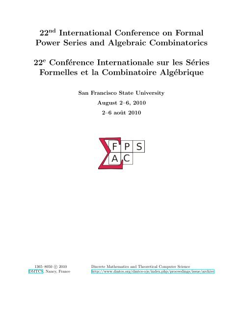 entire proceedings as a single PDF file - Mathematics - San ...