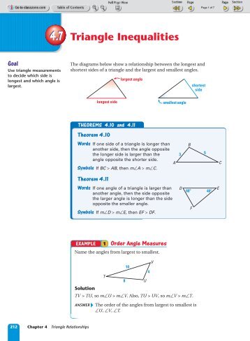 4.7 Triangle Inequalities