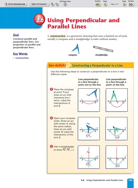 3.6 Using Perpendicular and Parallel Lines