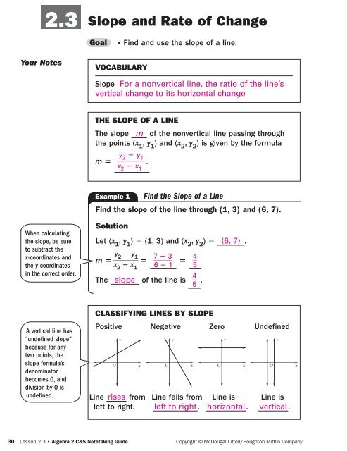 Notes with answers - Summit Schools