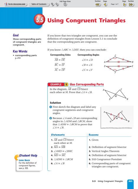 pics Corresponding Parts Of Congruent Figures Theorem 5 5 using congruent triangles