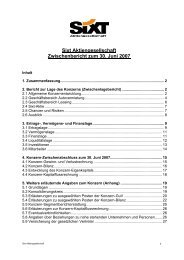 Sixt Aktiengesellschaft Zwischenbericht zum 30. Juni 2007 - Sixt AG