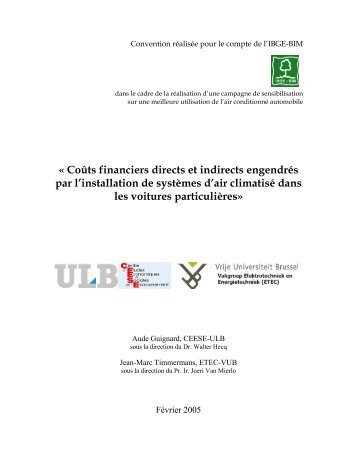 « Coûts financiers directs et indirects engendrés par l'installation de ...