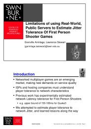 Jitter Tolerance in First Person Shooter Games - CAIA