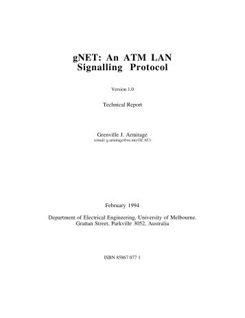 gNET: An ATM LAN Signalling Protocol - CAIA