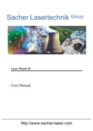 Laser Mount 30 User Manual - Sacher Lasertechnik Group