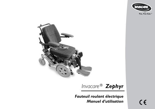 Invacare® Zephyr Fauteuil roulant électrique Manuel d'utilisation
