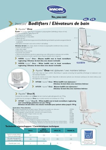 Badlifters / Elévateurs de bain - Invacare