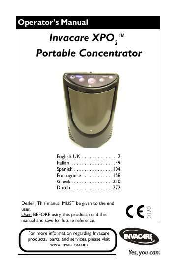 Invacare XPO ™ Portable Concentrator