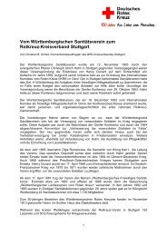 Vom Württembergischen Sanitätsverein zum ... - DRK Stuttgart