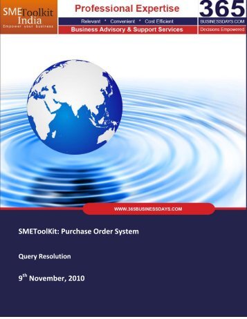 SMEToolKit: Purchase Order System 9 ... - SME Toolkit India