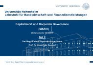 p - Lehrstuhl für Bankwirtschaft - Universität Hohenheim