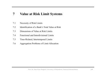 7 Value at Risk Limit Systems