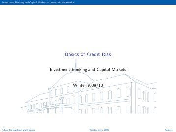 Basics of Credit Risk - Universität Hohenheim