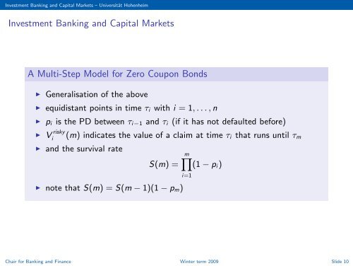 Basics of Credit Risk - Universität Hohenheim